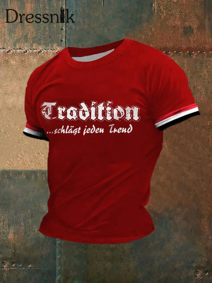 T-Shirt herren tradition schlägt jeden kurz ärmel Rot / S