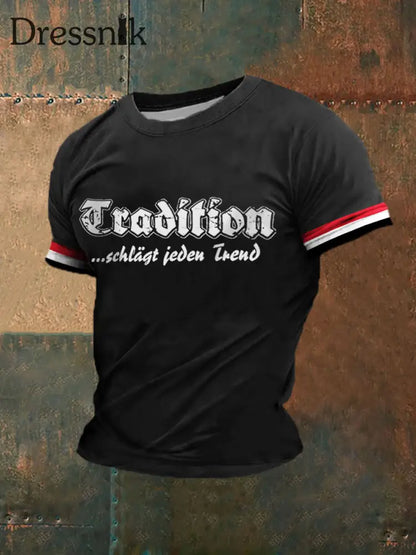 T-Shirt herren tradition schlägt jeden kurz ärmel Schwarz / S