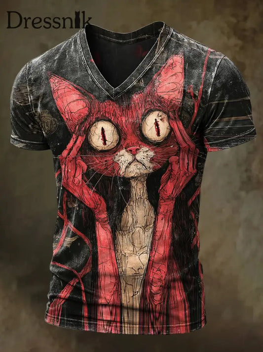 T-Shirt mit Halloween-Katzen druck für Männer als bild / S