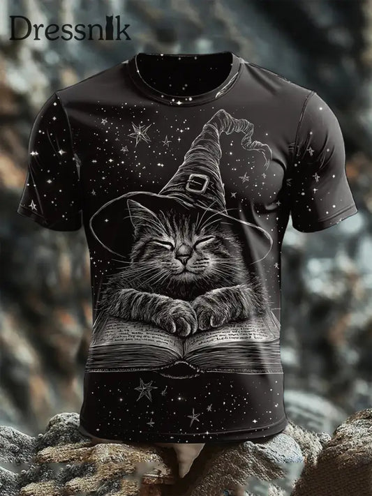 T-Shirt mit Halloween-Katzen druck für Männer Schwarz / S