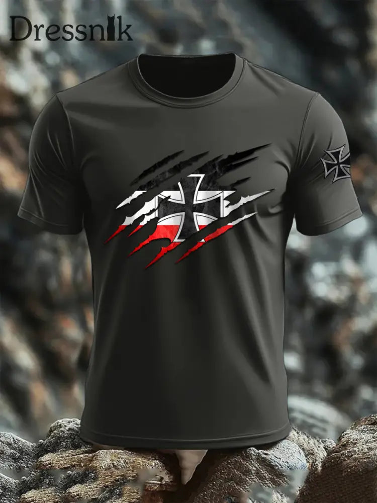 T-Shirt mit kurzen Ärmeln für Herren Deutschland Empire Dunkelgrau / S