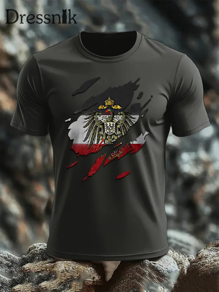 T-Shirt mit kurzen Ärmeln für Herren Deutschland Empire Dunkelgrau / S