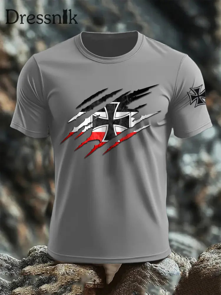 T-Shirt mit kurzen Ärmeln für Herren Deutschland Empire Hellgrau / S