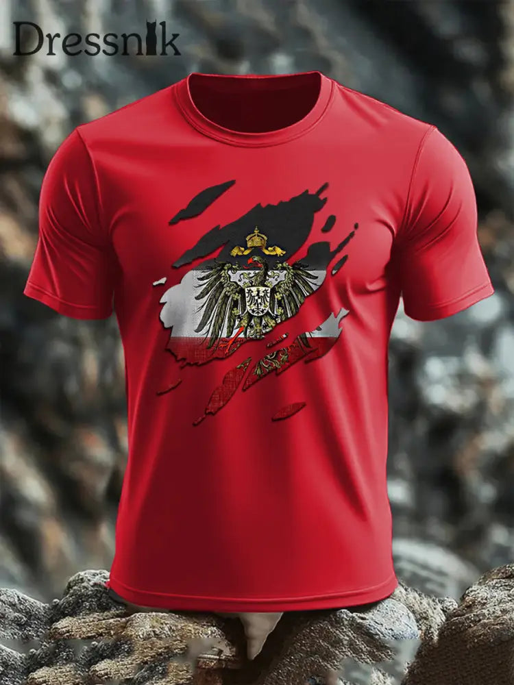 T-Shirt mit kurzen Ärmeln für Herren Deutschland Empire Reines Rot / S