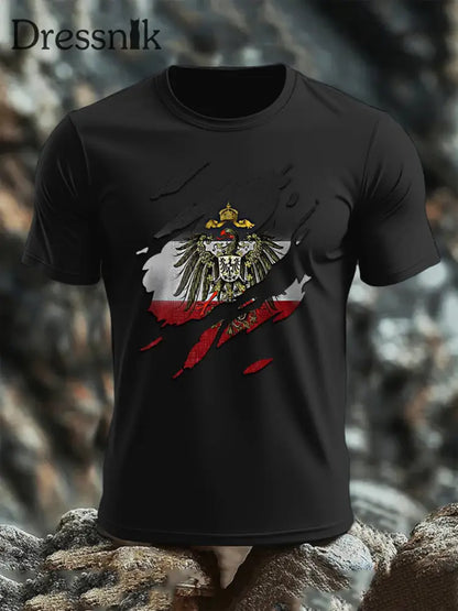 T-Shirt mit kurzen Ärmeln für Herren Deutschland Empire Schwarz / S