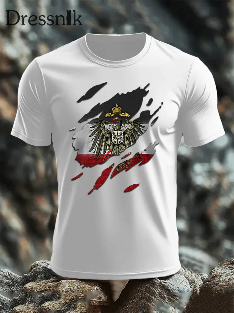 T-Shirt mit kurzen Ärmeln für Herren Deutschland Empire Weiß / S