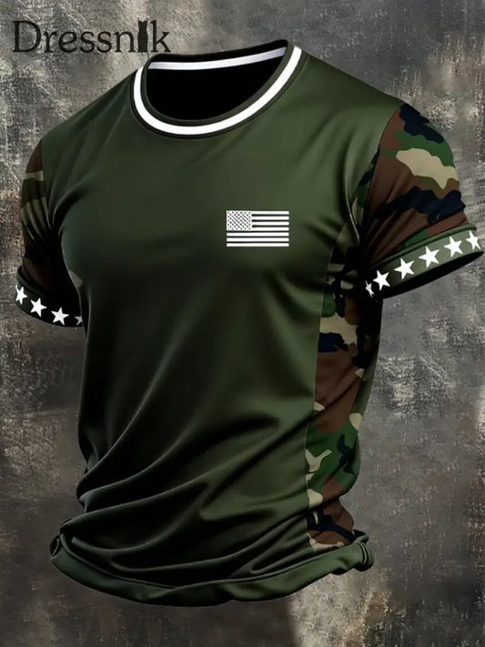 T-Shirt mit kurzen Ärmeln für Männer Armee grün / S