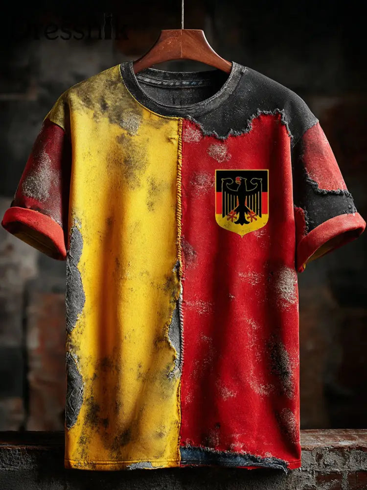 T-Shirt mit kurzen Ärmeln für Männer Deutschland Art Print Grafik / S