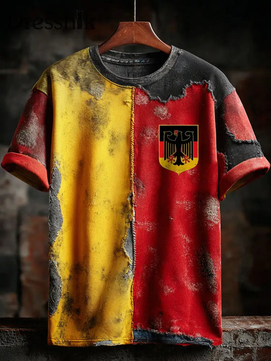 T-Shirt mit kurzen Ärmeln für Männer Deutschland Art Print Grafik / S