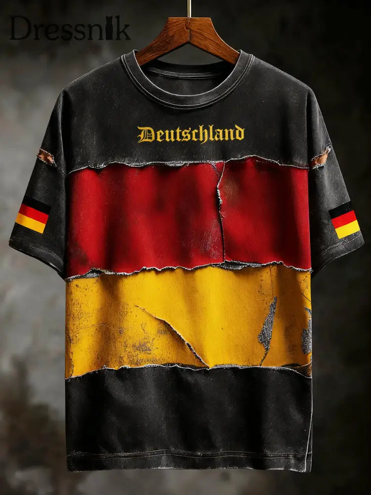 T-Shirt mit kurzen Ärmeln für Männer Deutschland Art Print Grafik / S