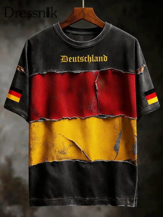 T-Shirt mit kurzen Ärmeln für Männer Deutschland Art Print Grafik / S
