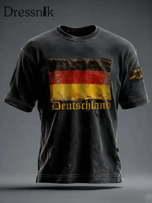 T-Shirt mit kurzen Ärmeln für Männer Deutschland Art Print Grafik / S