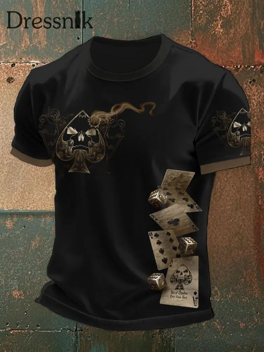 Texas Hold’em bedruckte T-Shirts für Männer Schwarz / S