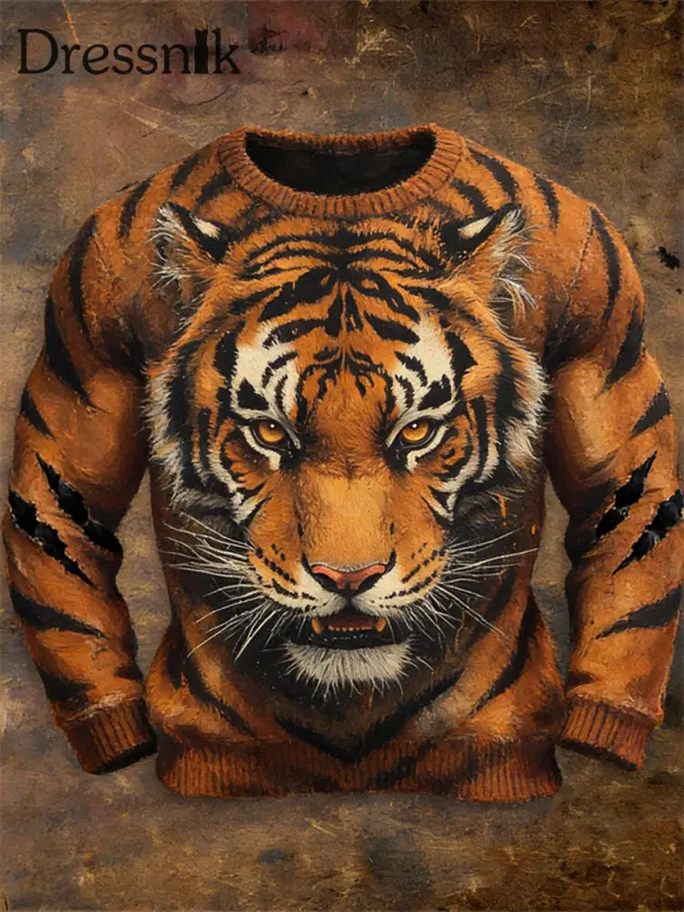 Tiger-Imitation pullover für Männer als bild / S