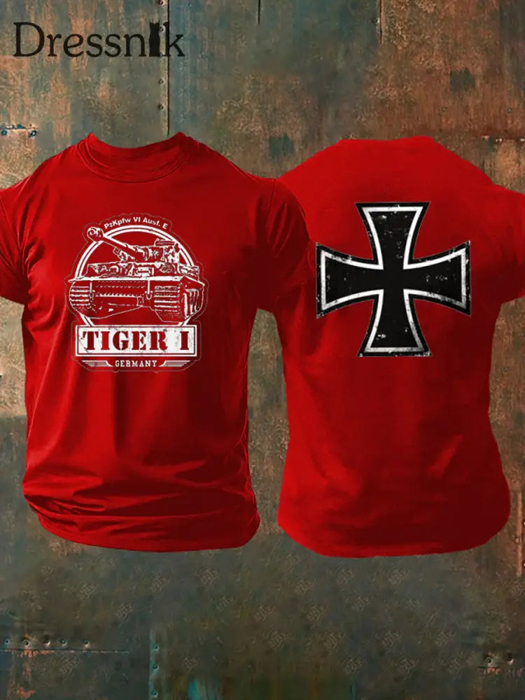 Tiger-T-Shirt für Männer Rot / S