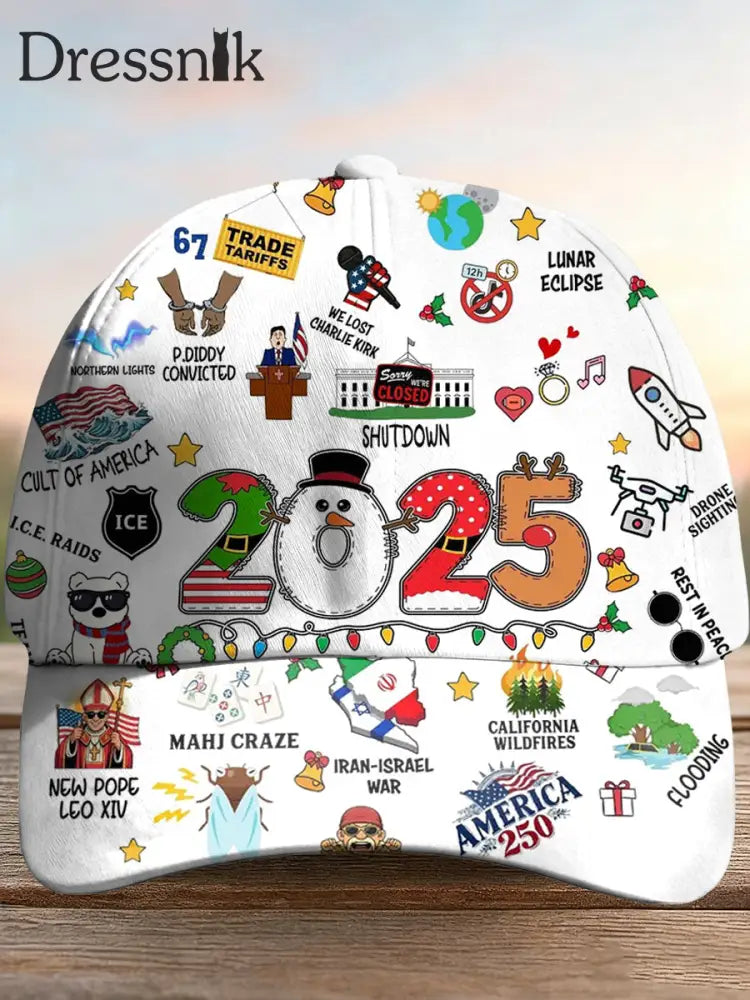 Unise x2025 Lustiges süßes Jahr um sich an die Gedenk obergrenze zu erinnern Weiß / EINS