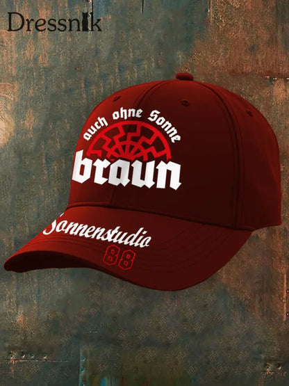 Unisex Auch Ohne Sonne Braun 88 Druck kappe Rot / JM