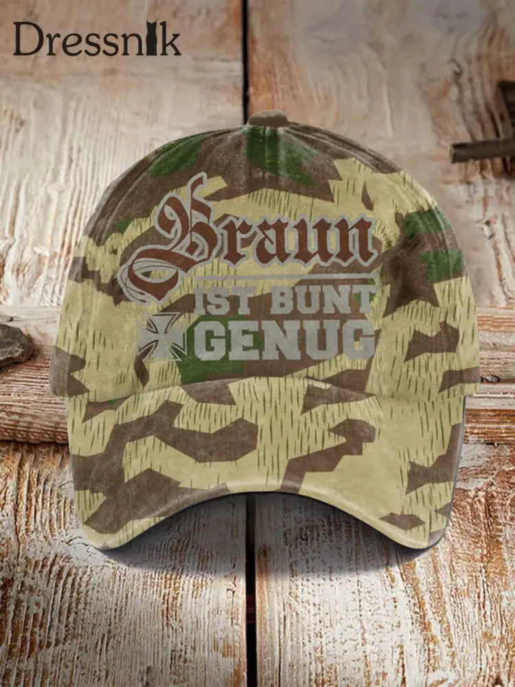 Unisex Braun ist bunt genug bedruckter Hut als bild / JM