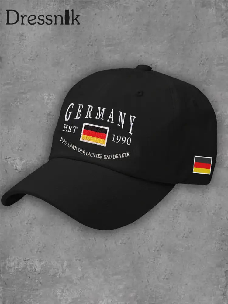 Unisex Deutschland Design Print Hut Schwarz / JM