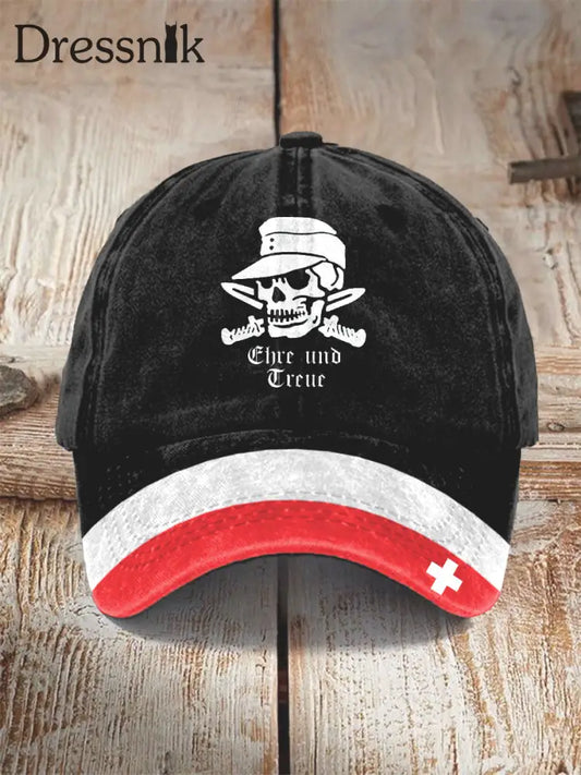 Unisex Deutschland Schädel Soldat bedruckte Kappe Schwarz / S