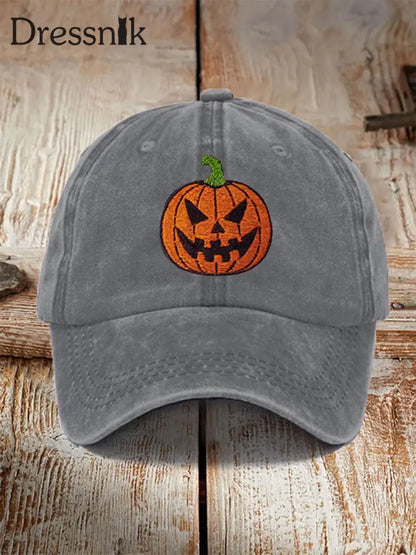 Unisex Halloween Kürbis Print Hut Grau / JM