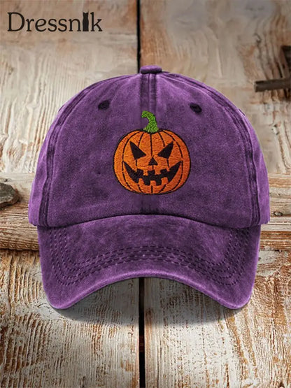 Unisex Halloween Kürbis Print Hut Lila / JM