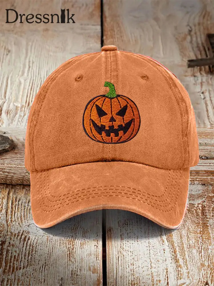 Unisex Halloween Kürbis Print Hut Orange-Gelb / JM