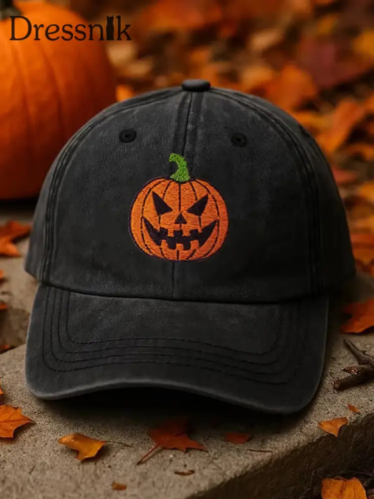 Unisex Halloween Kürbis Print Hut Schwarz / JM