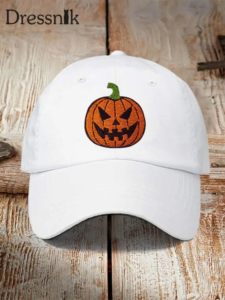 Unisex Halloween Kürbis Print Hut Weiß / JM
