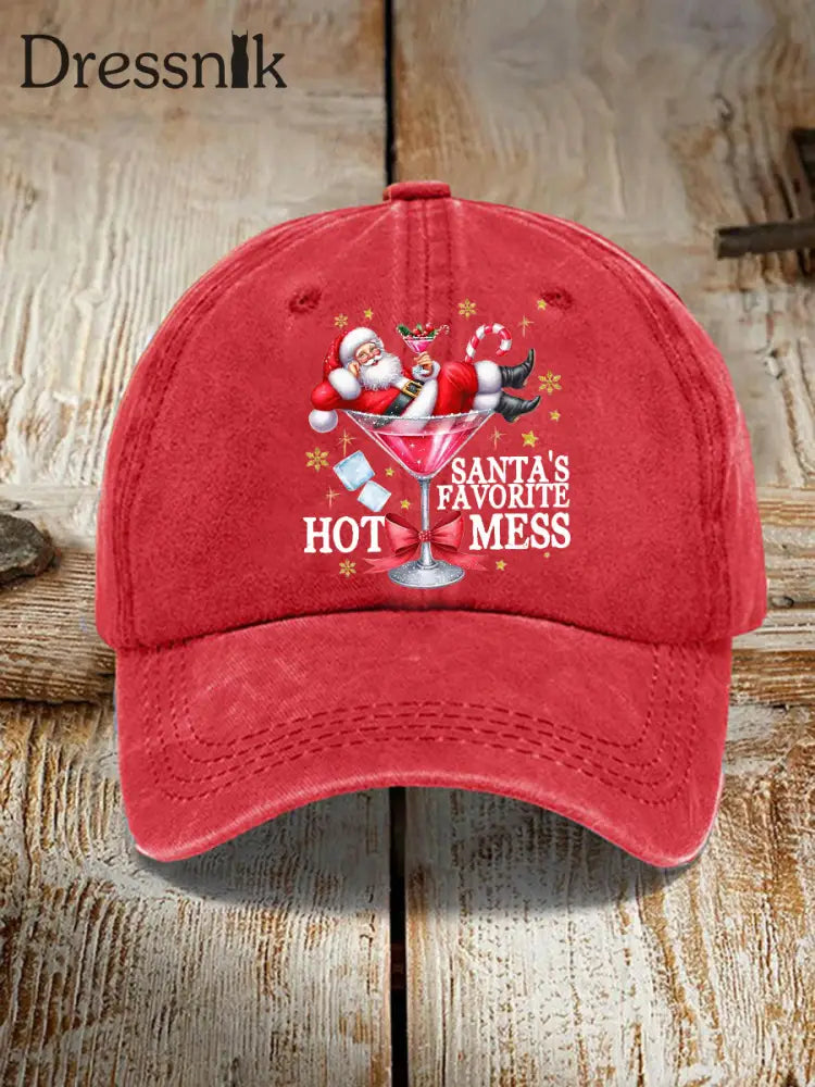 Unisex Lustige Weihnachten Weihnachts mann Lieblings heiße Mess Hut Rot / EINS