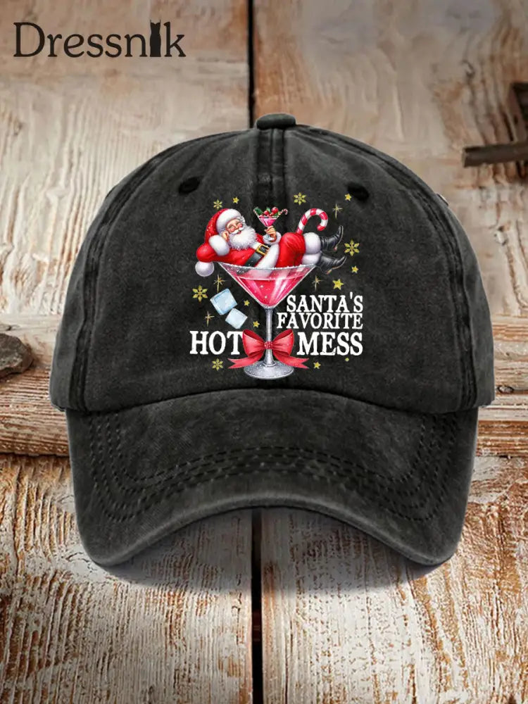 Unisex Lustige Weihnachten Weihnachts mann Lieblings heiße Mess Hut Schwarz / EINS