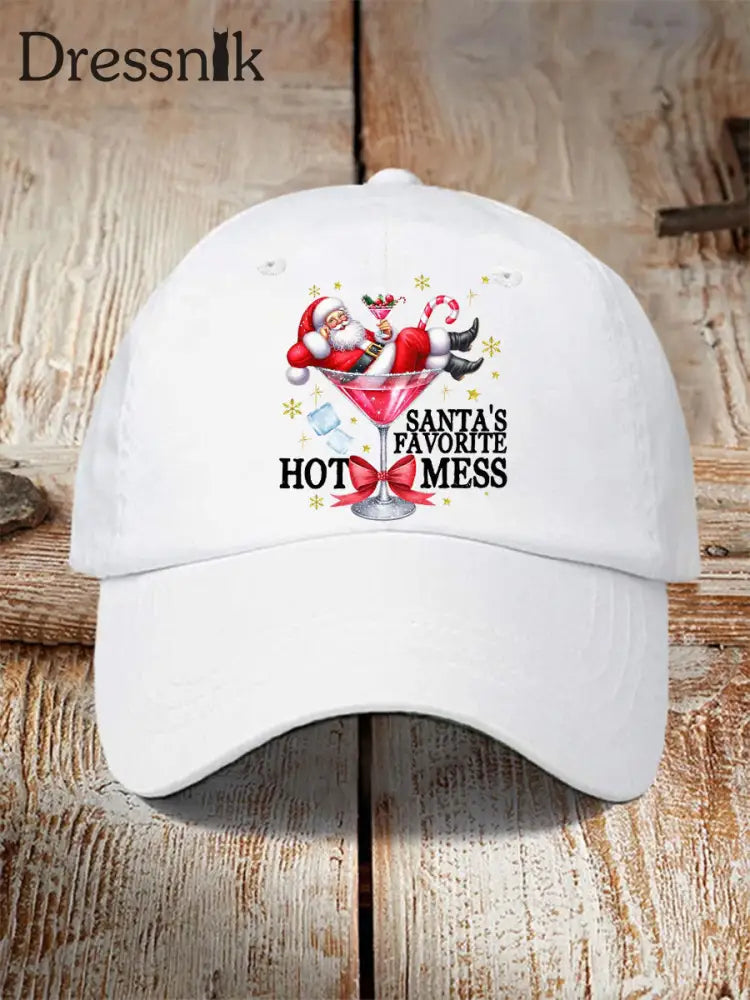 Unisex Lustige Weihnachten Weihnachts mann Lieblings heiße Mess Hut Weiß / EINS