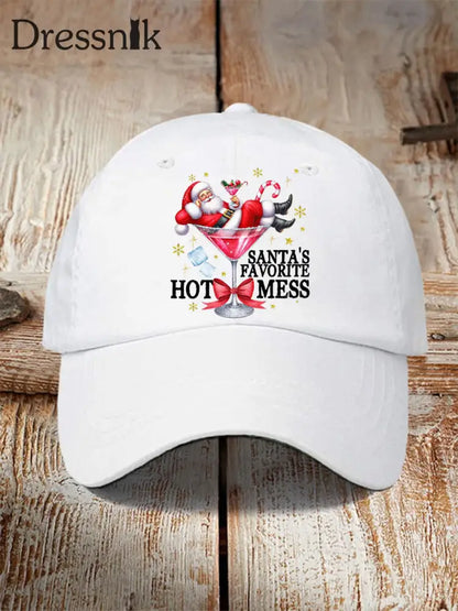 Unisex Lustige Weihnachten Weihnachts mann Lieblings heiße Mess Hut Weiß / EINS