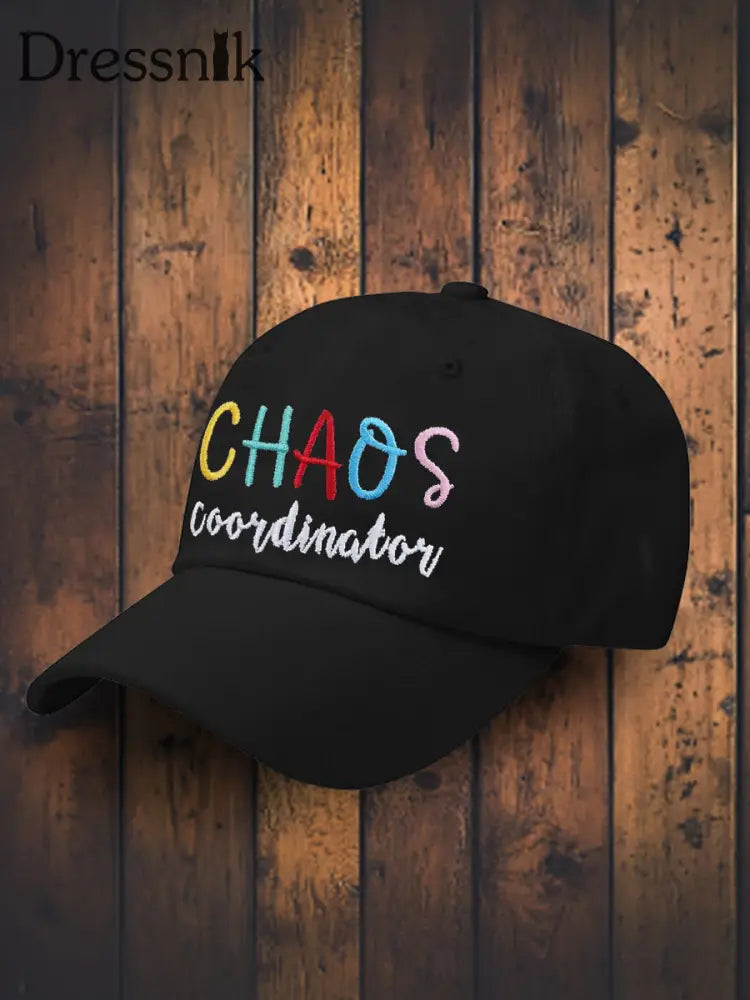Unisex Muttertag Chaos Koordinator Bruh Mom bedruckte Hut Schwarz / JM