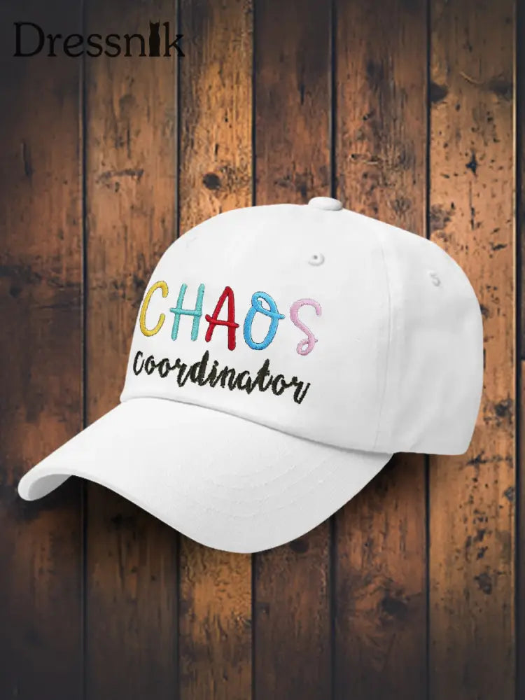 Unisex Muttertag Chaos Koordinator Bruh Mom bedruckte Hut Weiß / JM
