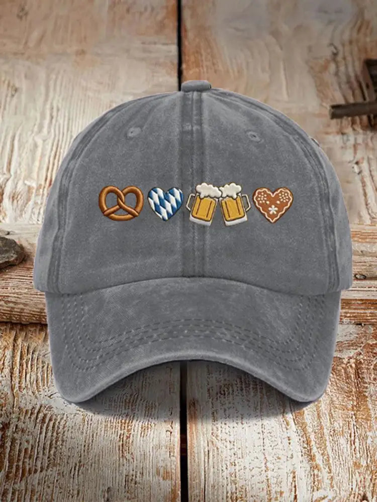 Unisex Oktoberfest Print Hut Grau / JM