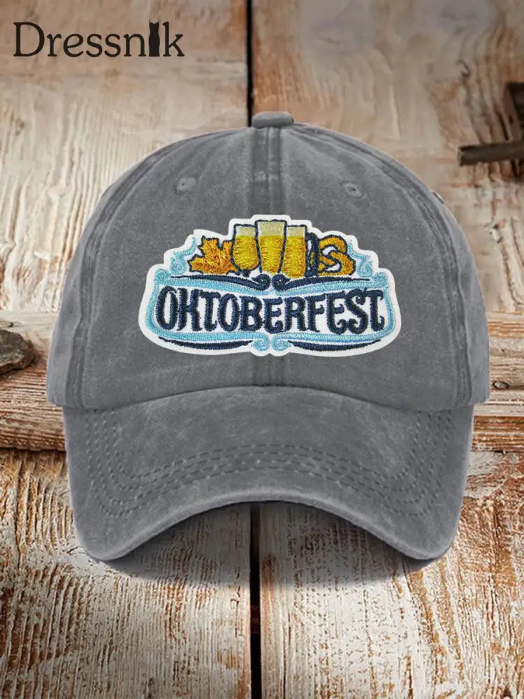 Unisex Oktoberfest Print Hut Grau / JM