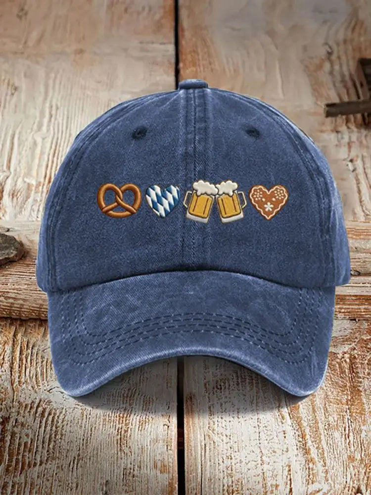 Unisex Oktoberfest Print Hut Marineblau / JM