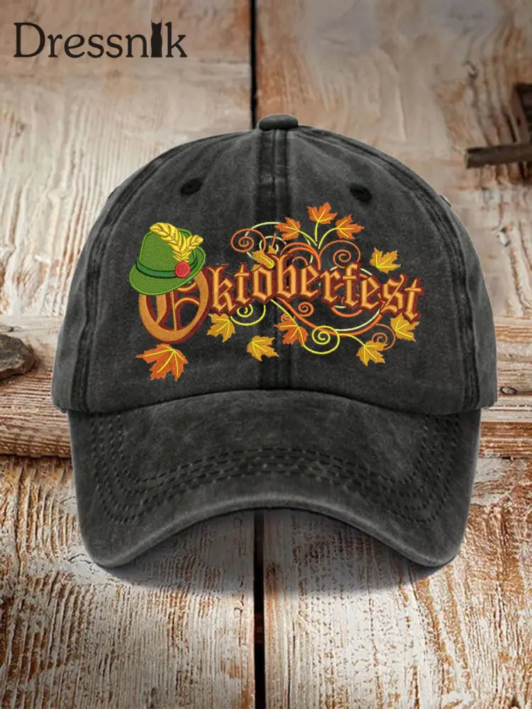Unisex Oktoberfest Print Hut Schwarz / JM