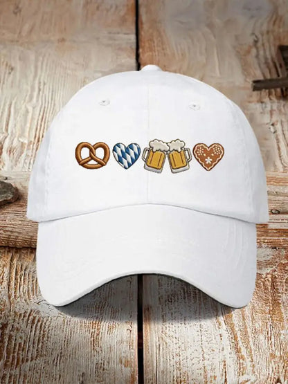 Unisex Oktoberfest Print Hut Weiß / JM