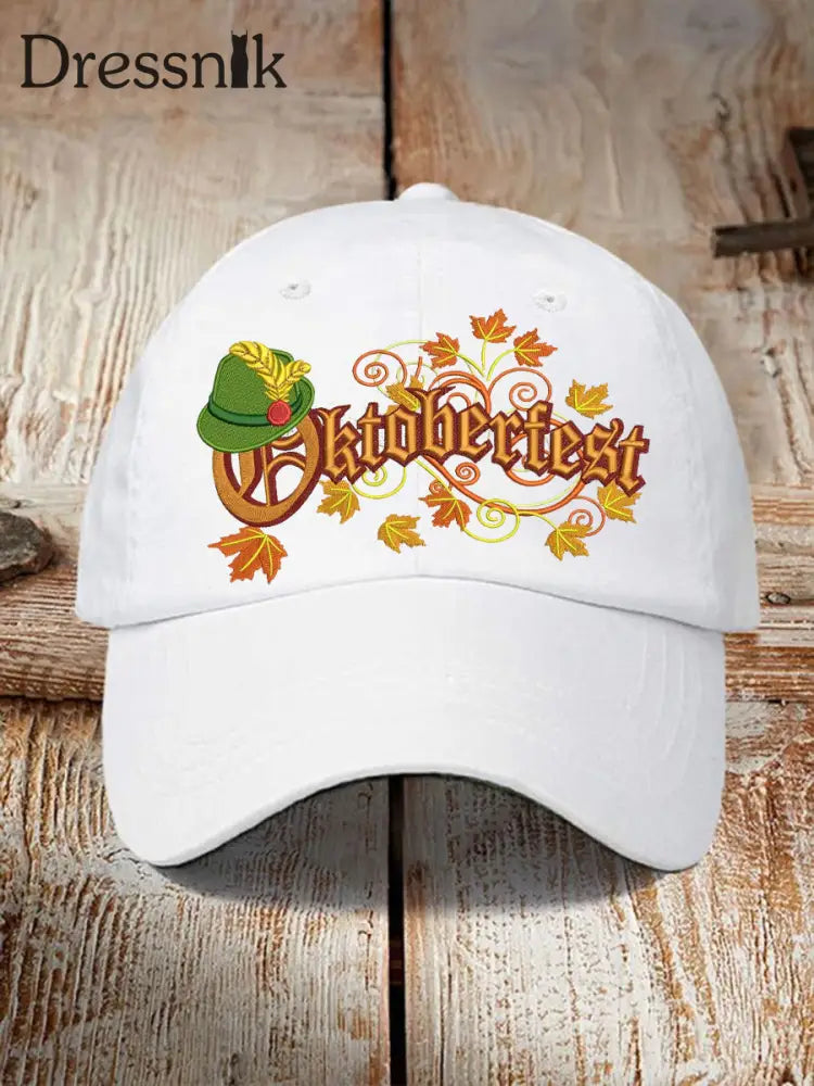 Unisex Oktoberfest Print Hut Weiß / JM