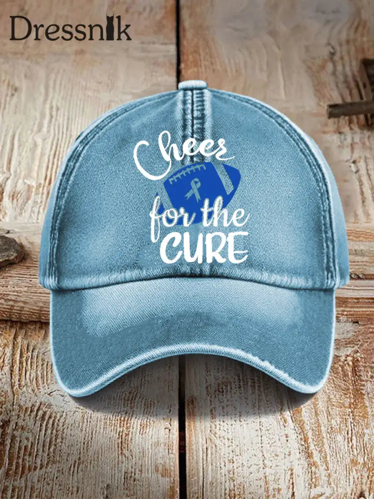 Unisex Prostata krebs Bewusstsein Print Hut hellblau / EINS