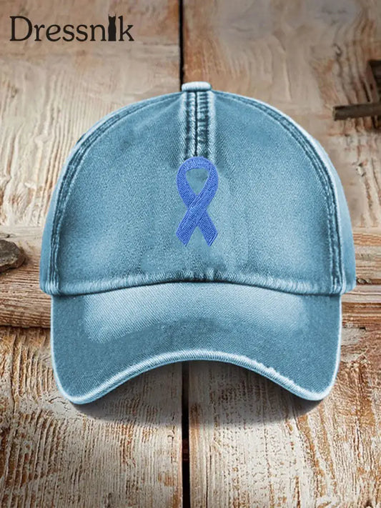 Unisex Prostata krebs Bewusstsein Print Hut hellblau / EINS