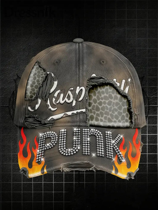 Unisex Resort Dark Punk Design Print Hut Dunkelgrau / S