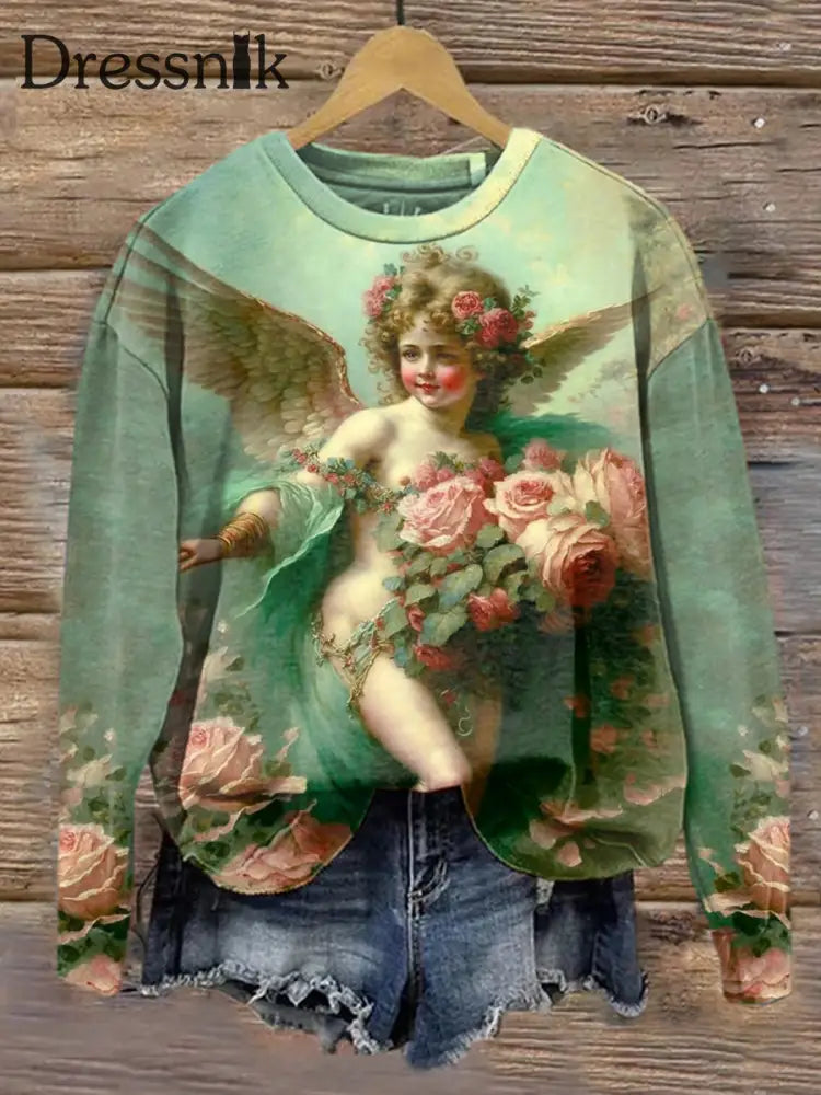 Unisex Retro Cupid Valentine Sweatshirt Bild / S