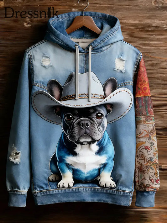 Unisex Retro Tier Kunst Print Bequemes Casual Sweatshirt A / S