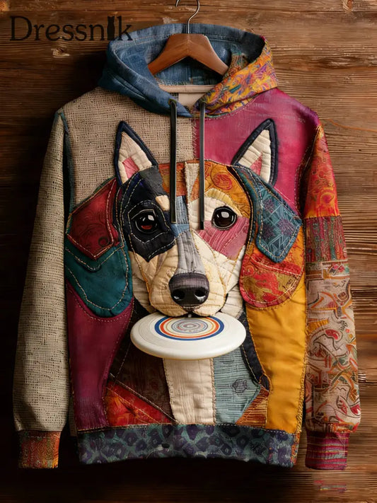 Unisex Retro Tier Kunst Print Bequemes Casual Sweatshirt A / S