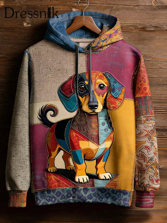 Unisex Retro Tier Kunst Print Bequemes Casual Sweatshirt A / S