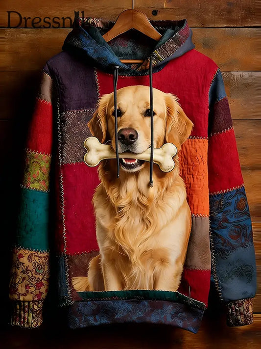 Unisex Retro Tier Kunst Print Bequemes Casual Sweatshirt A / S