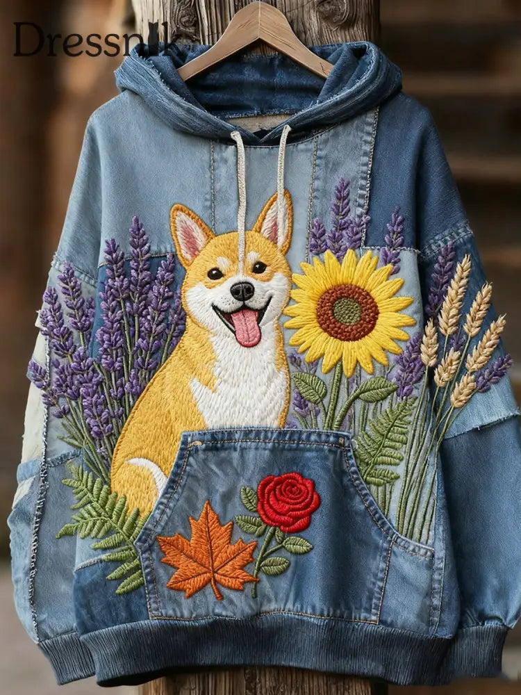 Unisex Tier kunst druck Casual Vintage Hoodie A / S